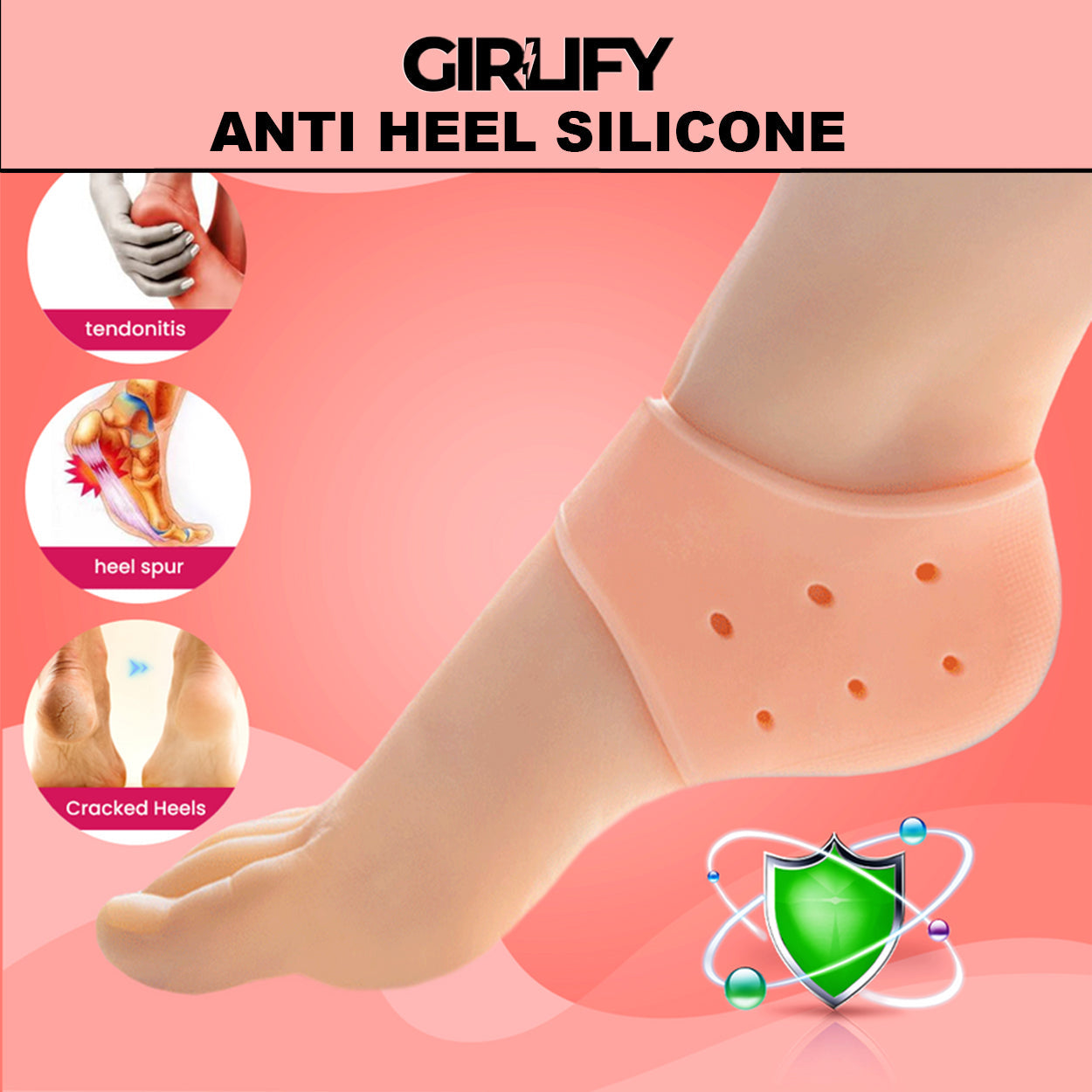 BLOSSOM™-Silicone Heel Protectors for Cracked Heels, Heel Spurs, Plantar Fasciitis